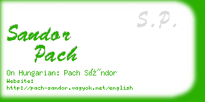 sandor pach business card